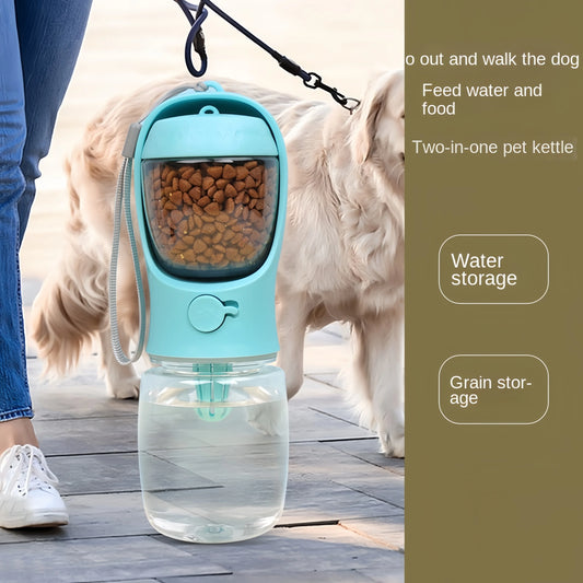 Portable Dog Cat Water Bottle with Storage Food